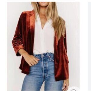 Baltic Born Velvet Cinnamon Blazer in Burnt Orange